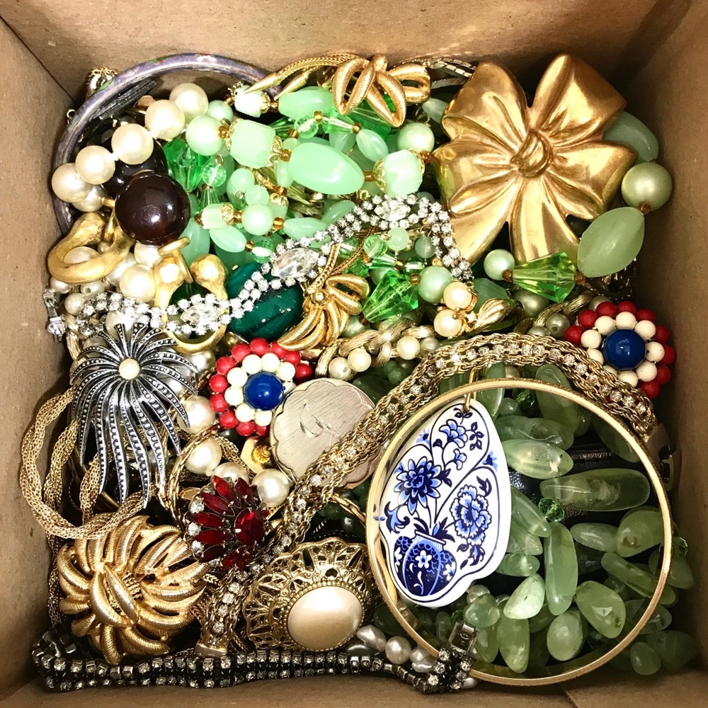 3.5 lbs Vintage Jewelry Mystery Box Assorted Lot